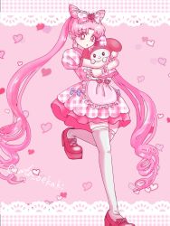 Rule 34 | bishoujo senshi sailor moon, chibi usa, highres, pink background, puppet, ribbon, skirt, tagme