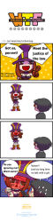 Rule 34 | 1boy, 1girl, 4koma, :d, anger vein, blush, brown eyes, brown hair, caitlyn (league of legends), comic, english text, engrish text, fang, gloves, goggles, hat, highres, league of legends, long hair, long image, open mouth, ranguage, seerk, smile, tall image, viktor (league of legends), waltre