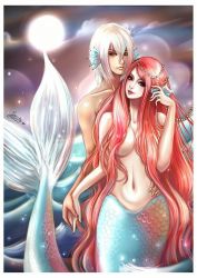 Rule 34 | 1boy, 1girl, couple, mermaid, merman, red hair