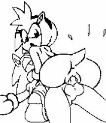 Rule 34 | 1boy, 1girl, amy rose, animated, animated gif, anus, ass, couple, cowgirl position, furry, girl on top, headband, hetero, looking back, lowres, monochrome, nude, penis, rockthebull, sega, sex, sonamy, sonic (series), sonic the hedgehog, straddling, uncensored, vaginal