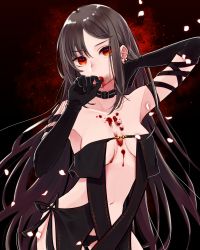 Rule 34 | 1girl, absurdres, asuma (hanezu), blood, blood on face, breasts, brown hair, cleavage, fate/grand order, fate (series), highres, long hair, medium breasts, red eyes, revealing clothes, solo, very long hair, yu mei-ren (fate)