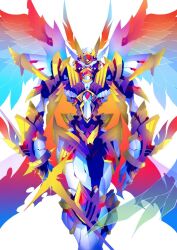 Rule 34 | alphamon, alphamon (battle park), armor, digimon, energy sword, highres, looking at viewer, solo, sword, weapon, wings