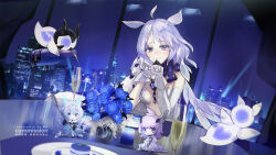 Rule 34 | + +, 3girls, ahoge, alcohol, arbiter the lovers vi (azur lane), azur lane, blue flower, bottle, bow, breasts, candle, champagne flute, chibi, closed mouth, commission, cross-shaped pupils, cup, dress, drinking glass, elbow gloves, enforcer vi attraction (azur lane), enforcer vi combination (azur lane), familiar, flower, flower pot, fork, gloves, hamuko (bonresuhm), holding, holding fork, holding spoon, indoors, looking at viewer, medium hair, mousse (food), multiple girls, pov, purple bow, purple eyes, purple hair, single glove, siren (azur lane), skeb commission, skyline, small breasts, smile, spoon, symbol-shaped pupils, white dress