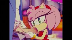 Rule 34 | 1boy, 1girl, amy rose, animated, arm support, bracelet, cheek bulge, clothed sex, clothes, colored skin, dress, eyelashes, fellatio, furry, furry female, gloves, green eyes, hair ornament, hairband, half-closed eyes, hecticarts, hetero, interspecies, jewelry, kumbomb, looping animation, multicolored skin, oral, penis, pink hair, pink skin, red dress, saliva, sega, short hair, size difference, solo focus, sonic (series), sound, two-tone skin, uncensored, video, white gloves, white handwear