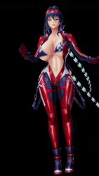 Rule 34 | 1girl, 3d, action taimanin, alternate costume, animated, audible music, blue hair, breasts, cleavage, curvy, full body, gloves, hair ornament, hairclip, hand on own hip, high ponytail, highres, huge breasts, lilith-soft, lips, long hair, looking at viewer, official alternate costume, open clothes, race queen, screencap, shiny clothes, simple background, skirt, sound, tagme, taimanin (series), uehara rin, very long hair, video, wide hips
