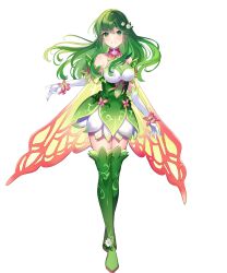 Rule 34 | 1girl, alternate costume, bare shoulders, boots, breasts, cape, dress, elbow gloves, female focus, fire emblem, fire emblem: mystery of the emblem, fire emblem heroes, flower, full body, gloves, gradient clothes, green eyes, green hair, green thighhighs, hair flower, hair ornament, highres, long hair, looking at viewer, matching hair/eyes, medium breasts, nintendo, non-web source, official alternate costume, official art, palla (fire emblem), parted lips, saine, short dress, sleeveless, smile, solo, standing, thigh boots, thighhighs, thighs, transparent background, white gloves, zettai ryouiki