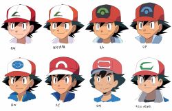 Rule 34 | 1boy, artist request, ash ketchum, baseball cap, black eyes, black hair, brown eyes, commentary request, comparison, creatures (company), game freak, hat, highres, male focus, nintendo, pokemon, pokemon (anime), pokemon bw, pokemon bw (anime), pokemon dppt (anime), pokemon rse, pokemon rse (anime), pokemon sm (anime), pokemon the movie: i choose you!, pokemon xy (anime), portrait, smile, solo