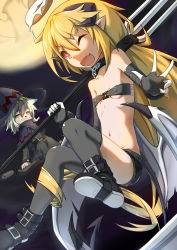 Rule 34 | + +, 2girls, ;d, absurdres, alternate costume, belt, bikini, bikini top only, black bikini, black footwear, black legwear, black robe, blonde hair, boots, breasts, broom, broom riding, camicia nera (warship girls r), capelet, chain, collar, collarbone, doughnut, face, fang, floating, food, from below, full body, furry, furry female, gloves, grey hair, hair between eyes, halloween, halo, hat, highres, holding, holding weapon, horns, jackal (warship girls r), long hair, looking at viewer, moon, multicolored clothes, multicolored gloves, multicolored hair, multiple girls, navel, one eye closed, open mouth, pointy ears, polearm, red eyes, robe, shorts, small breasts, smile, swimsuit, tail, thighhighs, trident, two-tone hair, v, very long hair, warship girls r, weapon, white hair, wings, witch, witch hat, yingjian