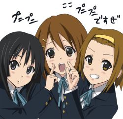 Rule 34 | 00s, 3girls, akiyama mio, bokuden, hirasawa yui, k-on!, multiple girls, school uniform, tainaka ritsu, tomboy