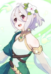 Rule 34 | 1girl, elf, highres, kokkoro (princess connect!), nyanmaru (ememing), open mouth, pointy ears, princess connect!, red eyes, white hair