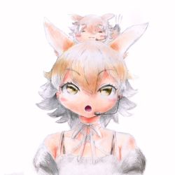 Rule 34 | animal ears, black jacket, blonde hair, coyote, coyote (kemono friends), wolf ears, wolf tail, gloves, highres, itkr 226, jacket, kemono friends, kemono friends v project, necktie, shirt, shoes, short hair, skirt, smile, tail, virtual youtuber, white shirt, yellow eyes, yellow gloves