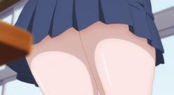 Rule 34 | 1girl, animated, animated gif, anime screenshot, blue skirt, from behind, lowres, mieruko-chan, school uniform, skirt, thick thighs, thigh focus, thighs, yurikawa hana