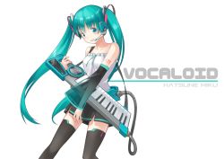 Rule 34 | 1girl, aqua eyes, aqua hair, bad id, bad pixiv id, character name, chiiio, copyright name, detached sleeves, hatsune miku, headset, instrument, keytar, long hair, music, playing instrument, see-through, skirt, solo, thighhighs, twintails, very long hair, vocaloid