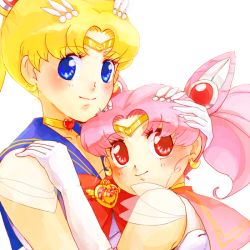 Rule 34 | 1990s (style), 2girls, age difference, azuma yukihiko, bad id, bad pixiv id, bishoujo senshi sailor moon, bishoujo senshi sailor moon supers, blonde hair, blue eyes, blue sailor collar, blush, bow, brooch, chibi usa, child, choker, cone hair bun, earrings, female focus, gloves, hair bun, hair ornament, hairclip, heart, heart brooch, hug, jewelry, mother and daughter, multiple girls, pink hair, red bow, red eyes, retro artstyle, sailor chibi moon, sailor collar, sailor moon, sailor senshi, smile, super sailor chibi moon, super sailor moon, tiara, tsukino usagi, white gloves