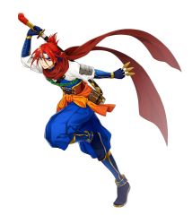 Rule 34 | 1boy, armor, artist request, blue eyes, check commentary, commentary request, headband, holding, holding sword, holding weapon, japanese armor, japanese clothes, katana, kunai, male focus, red hair, red scarf, samurai, sash, scarf, star (symbol), sword, tagme, transparent background, weapon, world flags