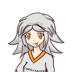 Rule 34 | corovaneer, grey hair, lowres, mascot, nowai-tan, orange eyes
