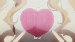 Rule 34 | 10s, 1girl, animated, animated gif, breasts, close-up, golden time, head out of frame, heart, kaga kouko, lowres, solo