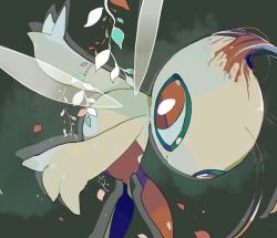 Rule 34 | 1other, akadako, antennae, arms up, bright pupils, celebi, closed mouth, colored skin, creatures (company), drop shadow, expressionless, fairy wings, from side, full body, game freak, gen 2 pokemon, green background, green skin, head tilt, ivy, leaning forward, legendary pokemon, looking back, multicolored skin, mythical pokemon, nintendo, one-hour drawing challenge, other focus, outstretched arms, pokemon, pokemon (creature), red eyes, red skin, solo, two-tone skin, white pupils, wings
