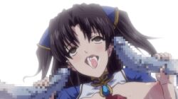 Rule 34 | ahegao, animated, animated gif, blush, breasts, censored, cum, cum on hair, facial, fumika reisenbach, large breasts, looking up, mosaic censoring, nipples, open mouth, pandra, raised eyebrows, sweat, tentacles, tongue, tongue out, white background