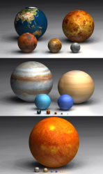 Rule 34 | 3d, astronomy, earth (planet), height chart, highres, moon, no humans, planet, saturn (planet), science, sun
