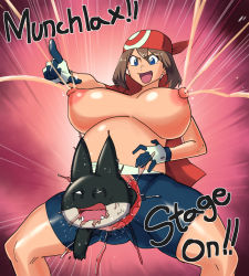 Rule 34 | 1girl, agony, alternate breast size, ass, bandana, giving birth, blue eyes, blush, bodypaint, breasts, brown hair, censored, creatures (company), deep penetration, empty eyes, english text, female pervert, forced, game freak, gen 4 pokemon, gloves, highres, hotsaurus, huge breasts, lactation, large breasts, long hair, looking at another, may (pokemon), milk, munchlax, nintendo, nipples, object insertion, open mouth, parody, pervert, poke ball symbol, pokemon, pokemon rse, pussy, pussy juice, sequential, shiny clothes, shiny skin, shorts, spread legs, squatting, stomach bulge, surprised, symbol-shaped pupils, torn clothes, vaginal, vaginal object insertion, wet, what, wide hips