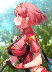 Rule 34 | 1girl, absurdres, breasts, earrings, fingerless gloves, gloves, green322, highres, jewelry, large breasts, nintendo, pyra (xenoblade), red hair, xenoblade chronicles (series)