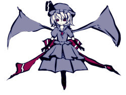 Rule 34 | 1girl, female focus, hat, remilia scarlet, simple background, smile, solo, suisai (suisao), touhou, white background, wings