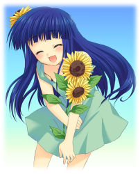 Rule 34 | 00s, 1girl, flower, furude rika, fuyuichi, green skirt, higurashi no naku koro ni, skirt, solo, sunflower