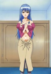 Rule 34 | 1girl, alisa (bakunyuu shimai), bakunyuu shimai, blue hair, breasts, large breasts, solo, stitched, tagme, third-party edit
