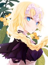 Rule 34 | 1girl, blonde hair, blue eyes, braid, capelet, fate/apocrypha, fate (series), from side, headpiece, jeanne d&#039;arc (fate), jeanne d&#039;arc (ruler) (fate), long hair, looking at viewer, looking to the side, parted lips, single braid, solo, tsukimori usako, upper body
