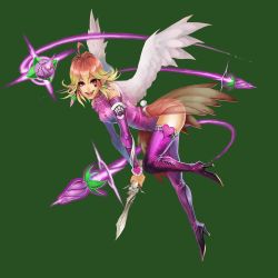 Rule 34 | 1girl, ass, bare shoulders, blonde hair, boots, breasts, fairy, flower, happy, itou youichi, magic, original, red eyes, smile, solo, sword, weapon, wings, yoichi soh
