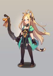 Rule 34 | 1girl, abigail williams (fate), ahoge, animal ear fluff, animal ears, atalanta (fate), atalanta (fate) (cosplay), black bow, black dress, black footwear, black gloves, black thighhighs, blonde hair, blue eyes, blush, boots, bow, bow (weapon), breasts, cat ears, cat girl, cat tail, cosplay, dress, fate/apocrypha, fate/grand order, fate (series), forehead, full body, gloves, green dress, grey background, hair bow, holding, holding bow (weapon), holding weapon, juliet sleeves, kemonomimi mode, long hair, long sleeves, looking at viewer, miya (miyaruta), multiple bows, orange bow, parted bangs, parted lips, puffy short sleeves, puffy sleeves, shadow, short sleeves, small breasts, solo, standing, tail, tail bow, tail ornament, thigh boots, thighhighs, two-tone dress, very long hair, weapon