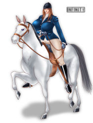 Rule 34 | blazer, boots, gloves, helmet, horse, infinity symbol, jacket, pantyhose, riding, riding crop, tagme, uniform