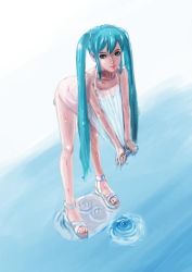 Rule 34 | ananji (kk00165), bad id, bad pixiv id, dripping, hatsune miku, see-through, solo, vocaloid, water, wet