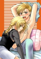 Rule 34 | 00s, 2boys, alphonse elric, arms up, bdsm, bondage, bound, bound arms, brothers, edward elric, fullmetal alchemist, incest, lowres, male focus, multiple boys, siblings, tagme, undressing, yaoi