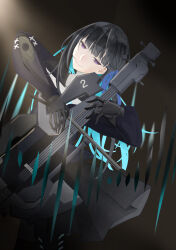 Rule 34 | 1girl, absurdres, black dress, black hair, blue hair, closed mouth, colored inner hair, dress, highres, instrument, instrument request, long hair, long sleeves, mechanical arms, multicolored hair, music, playing instrument, punishing: gray raven, purple eyes, selena: tempest (punishing: gray raven), selena (punishing: gray raven), solo, very long hair