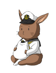 Rule 34 | 10s, :&lt;, admiral (kancolle), borrowed character, rabbit, cat, comic, crossover, hat, hyuga zen, kantai collection, monochrome, no humans, non-human admiral (kancolle), peaked cap