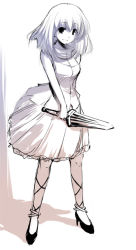 Rule 34 | 1girl, dress, matsuzaki yutaka, monochrome, original, solo, sword, weapon