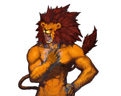 Rule 34 | 00s, animal costume, costume, dungeon and fighter, glowing, glowing fist, green eyes, lion costume, monk, priest, smile, tail