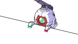 Rule 34 | ball (gundam), bongo cat, cannon, commentary, english commentary, green eyes, gundam, heart, highres, looking down, mecha, meme, mobile suit gundam, no humans, one-eyed, robot, solo, strictly mecha, twitter, white background