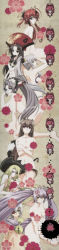 Rule 34 | 6+girls, absurdres, ahoge, bare back, bare shoulders, bell, blonde hair, breast hold, breasts, censored, charles d&#039;artagnan, chibi, convenient censoring, eyepatch, hand fan, flat chest, flower, glasses, gotou matabei, hat, hattori hanzou (hyakka ryouran), highres, hyakka ryouran samurai girls, large breasts, long hair, long image, looking at viewer, looking back, maid cap, multiple girls, naoe kanetsugu (hyakka ryouran), navel, nude, running, samurai, sanada yukimura (hyakka ryouran), silver hair, tall image, tokugawa sen, twintails, very long hair, yagyuu gisen, yagyuu juubei (hyakka ryouran)