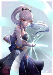 Rule 34 | 1girl, absurdres, armor, armored dress, ayaka (genshin impact), blue eyes, blue hair, bow, breasts, cherry blossom print, choker, cleavage, cowboy shot, drawing sword, fighting stance, floating hair, floral print, gauntlets, genshin impact, glaring, hair ornament, hair ribbon, highres, holding, holding sword, holding weapon, japanese clothes, large breasts, light blue hair, long hair, parted lips, ponytail, red ribbon, ribbon, sheath, shiroihagane, solo, sword, tassel, unsheathing, v-shaped eyebrows, very long hair, waist bow, weapon