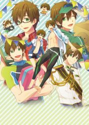 Rule 34 | 10s, 6+boys, free!, glasses, high speed!, highres, male focus, memeo (candy house), multiple boys, tachibana makoto, aged down