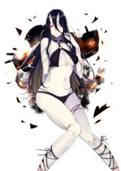 Rule 34 | 10s, 1girl, ;), abyssal ship, arm behind back, bad id, bad pixiv id, bare shoulders, battleship princess, battleship summer princess, bikini, black bikini, black hair, breasts, cleavage, covered erect nipples, cross-laced footwear, gevjon, glowing, glowing eye, groin, hair between eyes, horns, kantai collection, knees together feet apart, large breasts, long hair, looking at viewer, machinery, navel, o-ring, o-ring bikini, one eye closed, pale skin, red eyes, side-tie bikini bottom, sitting, skin-covered horns, smile, solo, swimsuit, twitter username, underboob, wink