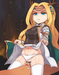 Rule 34 | 1girl, absurdres, antlers, bar censor, blonde hair, blue eyes, breasts, censored, circlet, clothes lift, clothing aside, cum, cum in pussy, cygnus (maplestory), earrings, girl on top, hair intakes, hair ornament, highres, horns, jewelry, lakilolom, lifted by self, long hair, maplestory, medium breasts, navel, panties, panties aside, penis, pointless censoring, pussy, sex, shoulder pads, solo focus, thighhighs, underwear, v-shaped eyebrows, vaginal, vambraces, very long hair, white panties, white thighhighs