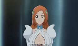 1girl bleach bleach:_sennen_kessen-hen breasts cleavage cleavage_cutout clothing_cutout highres inoue_orihime large_breasts long_hair orange_hair tagme