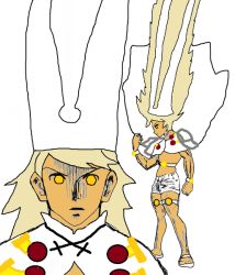 Rule 34 | 1girl, arc system works, dark-skinned female, dark skin, female focus, guilty gear, guilty gear xrd, hat, long hair, looking at viewer, oekaki, ramlethal valentine, simple background, solo, tagme, white background