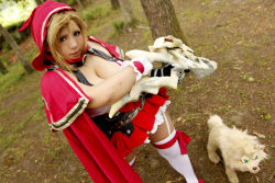 Rule 34 | 1girl, asian, blonde hair, blue eyes, breasts, brooch, chouzuki maryou, cleavage, cosplay, hip focus, jewelry, large breasts, photo (medium), plump, queen&#039;s blade, queen&#039;s blade grimoire, solo, sword, thick thighs, thighs, weapon, wide hips, wolf, zara (queen&#039;s blade), zara (queen&#039;s blade) (cosplay)