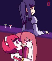 Rule 34 | 2girls, animated, animated gif, ass, cunnilingus, dorothy haze, female ejaculation, jill stingray, joints, lowres, multiple girls, oral, pixel art, pussy, robot, robot joints, ruw ruler, short hair, uncensored, va-11 hall-a, yuri