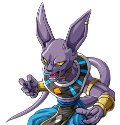 Rule 34 | 10s, 1boy, animal ears, armband, beerus, black eyes, cat boy, cat ears, claws, colored sclera, colored skin, dragon ball, dragon ball super, earrings, egyptian clothes, fangs, furry, furry male, highres, jewelry, kamishima kanon, male focus, neck ring, open mouth, purple skin, single earring, solo, tail, toned, toned male, wrist cuffs, yellow sclera